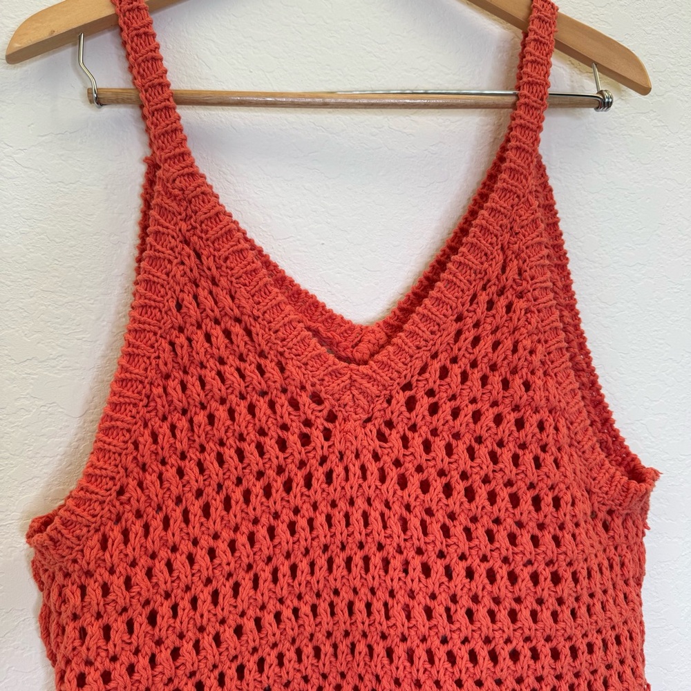 Free People Dune Fauxchet Coral Crochet Tank Top - Picture 6 of 8
